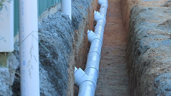 Close-up of New Subterranean Drainage System